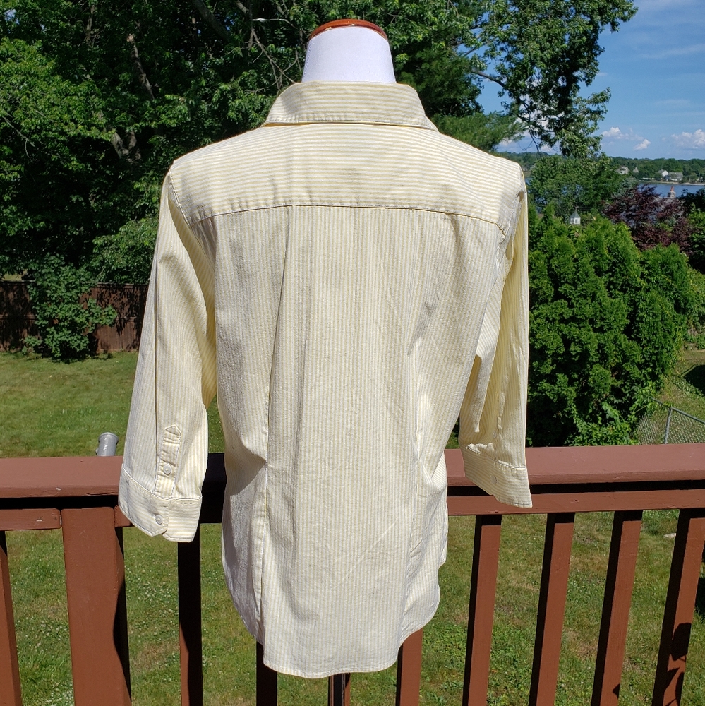 xx LORD AND TAYLOR Yellow Striped Top Sz XL EUC - Picture 11 of 13